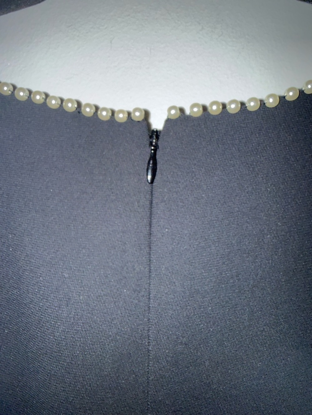 RSVP by Talbots Classic Black Sleeveless Pearl Trim Dress Size 12 Petite NWT - Picture 6 of 9